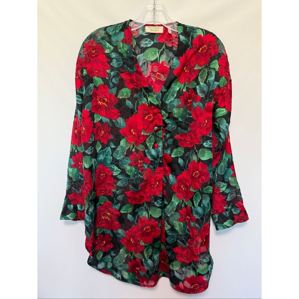Vintage 90’s Victoria’s Secret poinsettia nightgown size medium